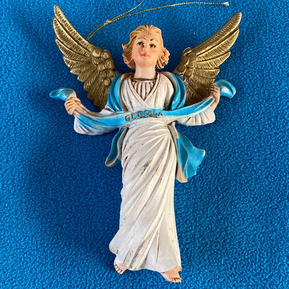 Angel Nativity Gloria Ornament Resin Italy